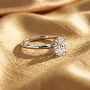 Luxury diamond ring on golden silk