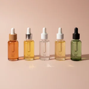 Aesthetic Serum Bottles Flat Lay