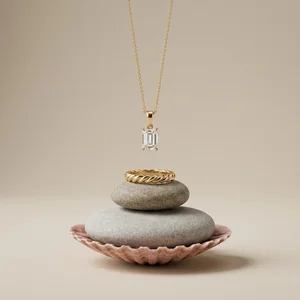 Elegant jewelry on natural stones