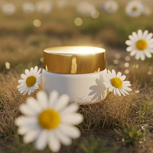 Natural skincare in a field