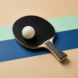 Minimalist ping pong flat lay