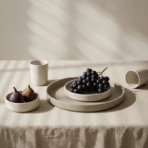 Natural ceramics with window shadows