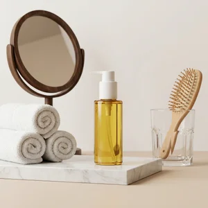 Luxury skincare on marble