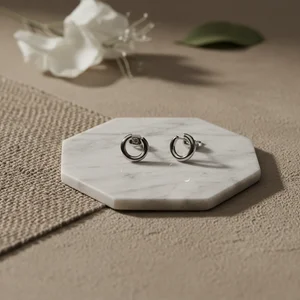 Elegant silver wedding rings