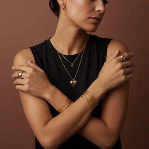 Striking gold jewelry display