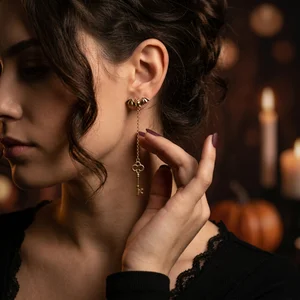 Moody Bat Key Earring Look