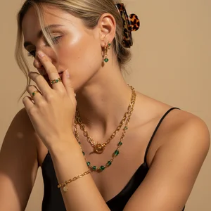 Elegant layered gold jewelry