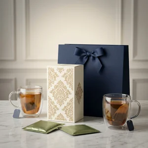 Elegant Tea Gift Set on Marble