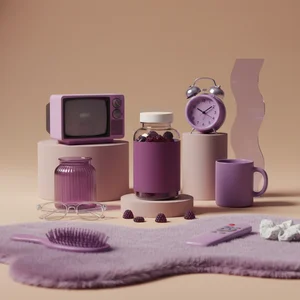 Vibrant purple beauty essentials