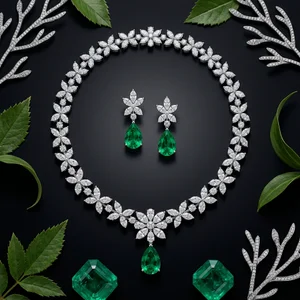 Luxury emerald jewelry set