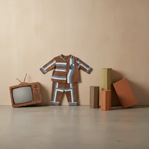 Retro room decor vignette