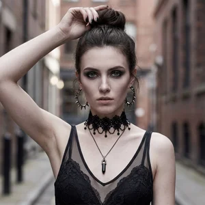 Gothic lace and spiked jewelry