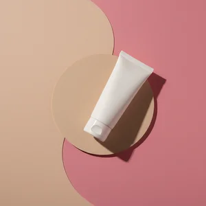 Vibrant eye cream on color block