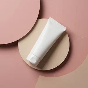 Vibrant eye cream on color block