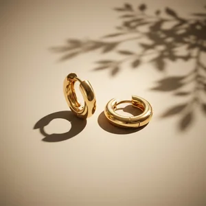 Minimalist gold hoop earrings