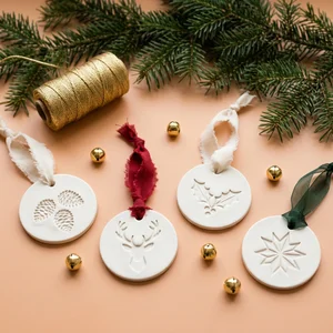 Handmade ceramic holiday ornaments