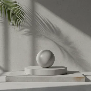 Product display with tropical shadow