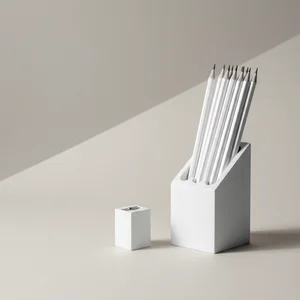 Minimalist White Pencil Set