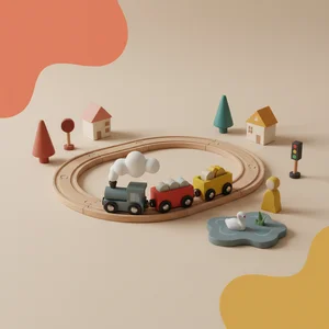 Charming minimalist toy scene