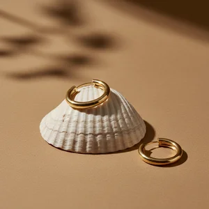 Elegant gold rings on seashell