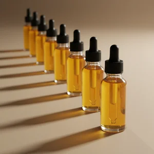 Glowing Amber Oil Droppers
