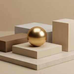 Geometric beige product podium