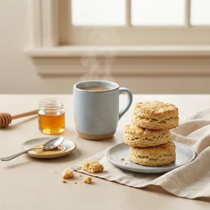 Cozy morning biscuits and coffee