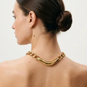 Chunky gold chain on model