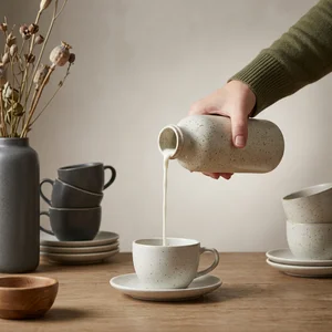 Cozy morning ceramic pour