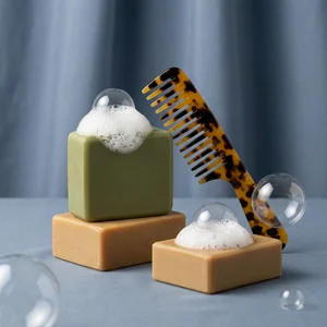 Artisan soap bars with comb