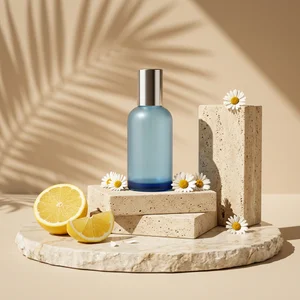 Fresh citrus skincare on stone