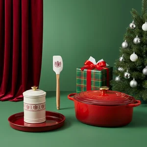 Festive red cookware set