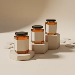 Artisan jars on honeycomb stand