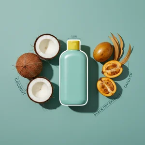 Natural coconut skincare bottle