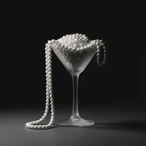 Elegant Pearls in Martini Glass