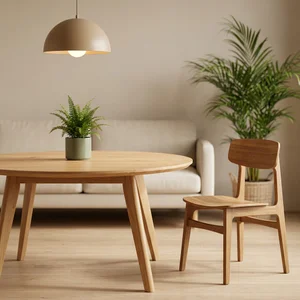 Warm modern dining corner