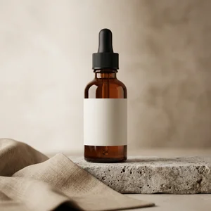 Natural serum on stone pedestal