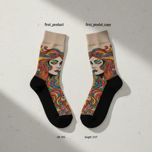 Artistic patterned socks display