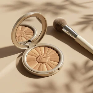 Bronzer compact with palm shadow