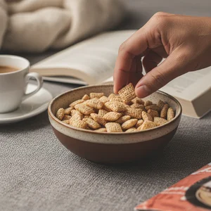 Cozy snack and read moment