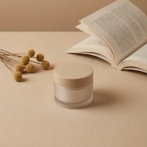 Natural skincare on textured linen