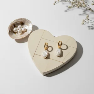 Delicate pearl earrings & key