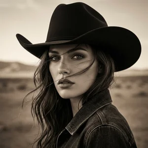 Western portrait in black and white