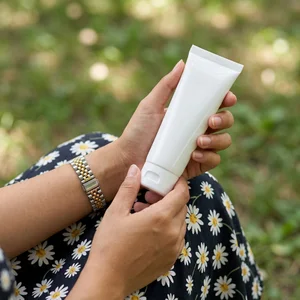 Natural skincare in summer garden