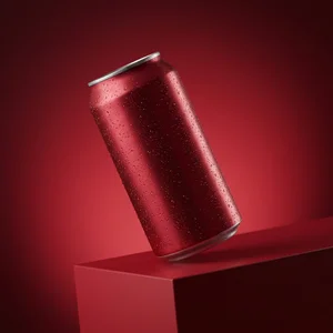 Refreshing red can on pedestal