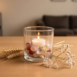 Cozy crystal candle holder