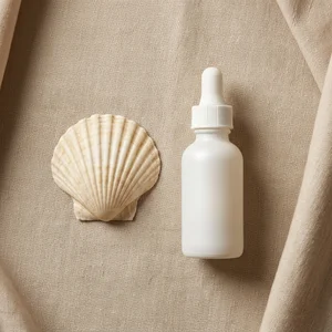 Natural skincare on textured linen