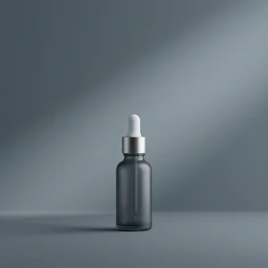 Minimalist dropper bottle with shadow