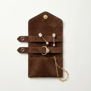 Luxury jewelry in suede pouch