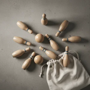 Classic wooden bowling set